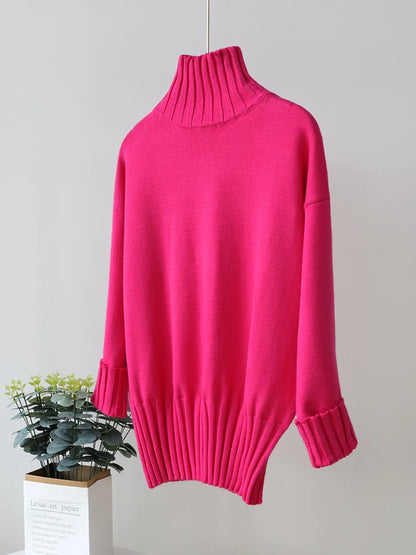 Prairie - Turtleneck Pullover Sweater Oversized Knitted