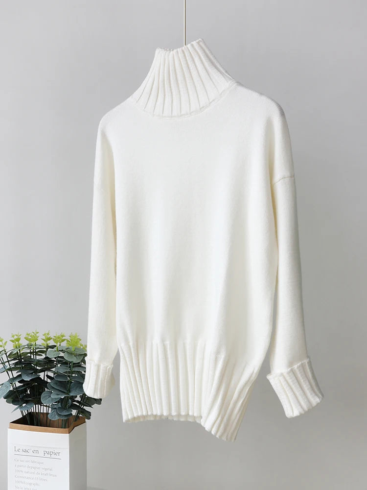 Prairie - Turtleneck Pullover Sweater Oversized Knitted