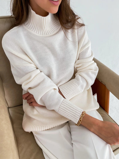 Prairie - Turtleneck Pullover Sweater Oversized Knitted