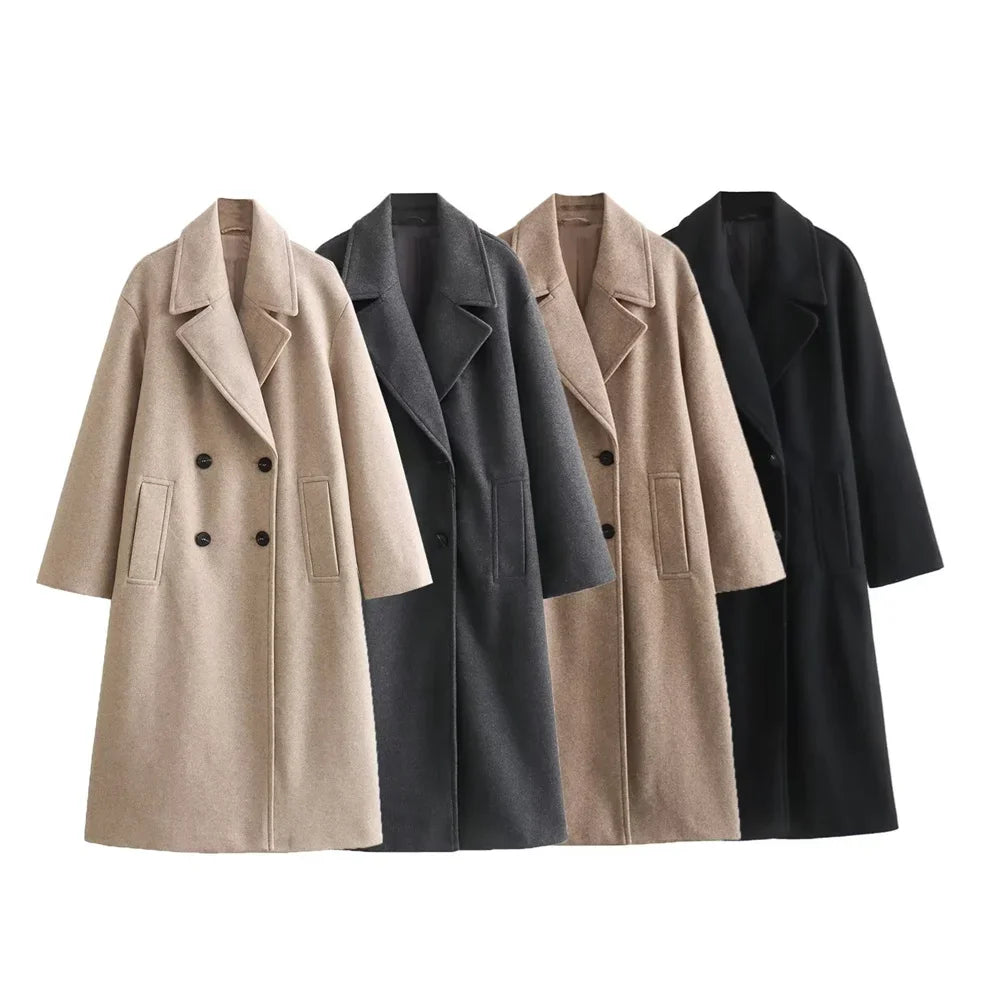 za - soft loose long coat