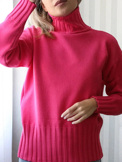 Prairie - Turtleneck Pullover Sweater Oversized Knitted