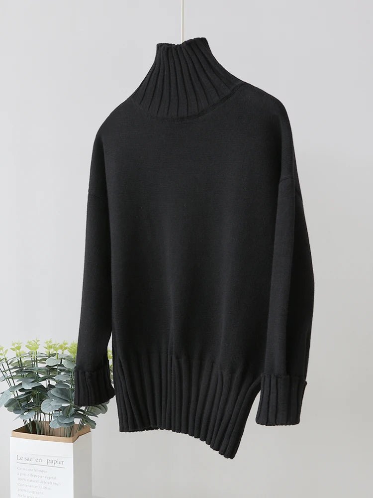 Prairie - Turtleneck Pullover Sweater Oversized Knitted