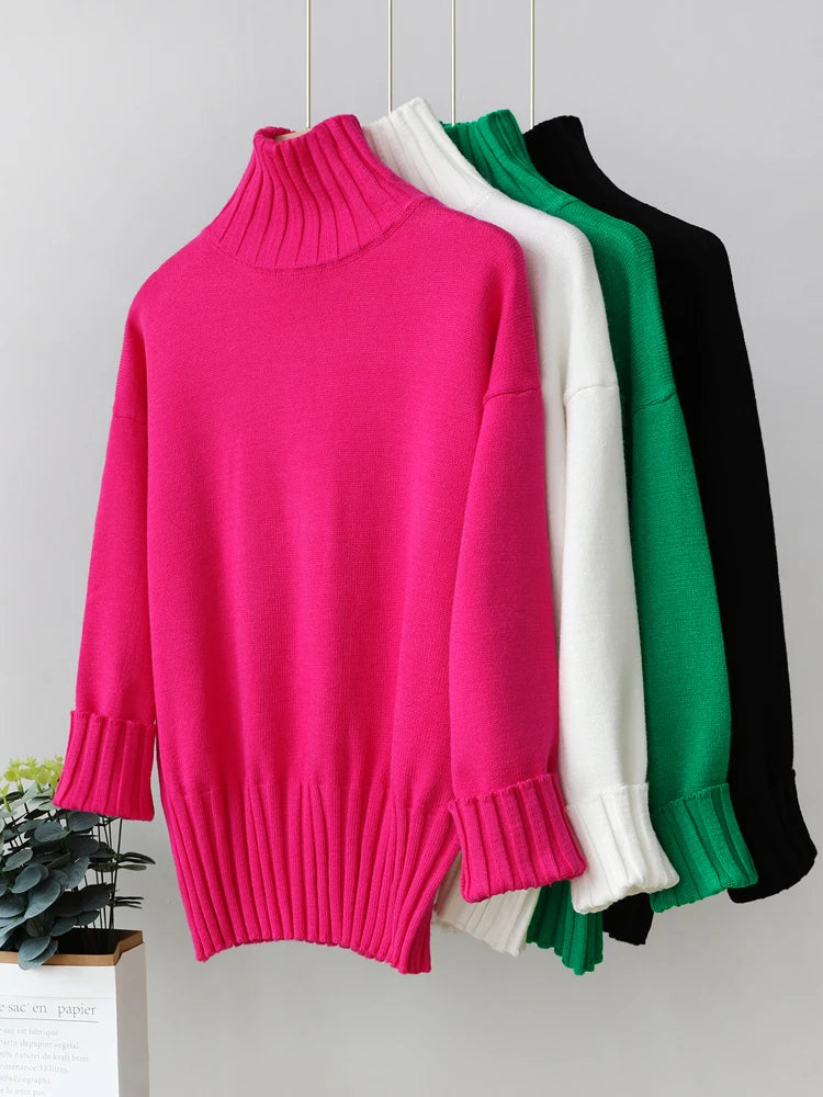 Prairie - Turtleneck Pullover Sweater Oversized Knitted